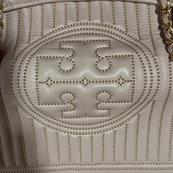 Tory Burch Stud Fleming Convertible 2 way purse bag pale pink w gold - Picture 6 of 15